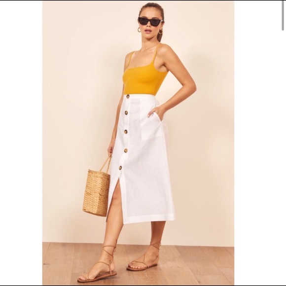 Reformation Dresses & Skirts - NWOT Reformation Highland White Midi Skirt